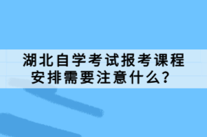 湖北自學(xué)考試報考課程安排需要注意什么？