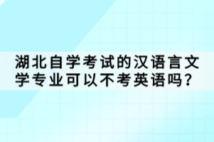 湖北自學(xué)考試的漢語言文學(xué)專業(yè)可以不考英語嗎？