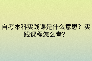 自考本科實踐課是什么意思？實踐課程怎么考？