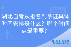 湖北自考從報名到拿證具體時間安排是什么？哪個時間點最重要？
