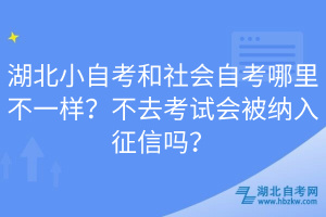 湖北小自考和社會自考哪里不一樣？不去考試會被納入征信嗎？