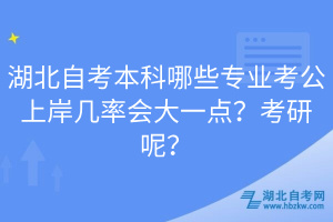 湖北自考本科哪些專業(yè)考公上岸幾率會大一點？考研呢？