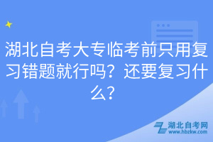 湖北自考大專臨考前只用復(fù)習(xí)錯題就行嗎？還要復(fù)習(xí)什么？