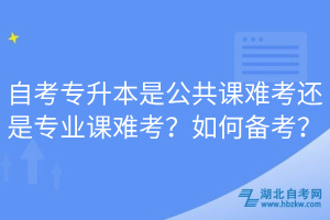 自考專升本是公共課難考還是專業(yè)課難考？如何備考？