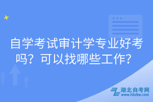 自學(xué)考試審計學(xué)專業(yè)好考嗎？可以找哪些工作？