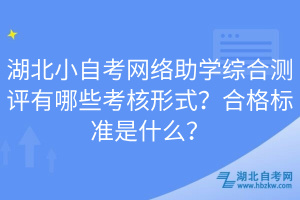 湖北小自考網(wǎng)絡助學綜合測評有哪些考核形式?合格標準是什么?