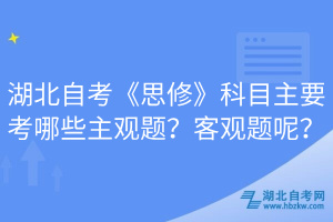 湖北自考《思修》科目主要考哪些主觀題?客觀題呢?