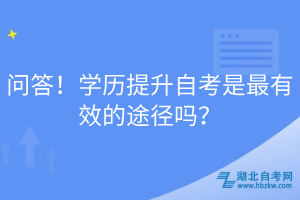 問(wèn)答!學(xué)歷提升自考是最有效的途徑嗎?