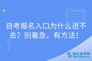 自考報名入口為什么進不去？別著急，有方法！