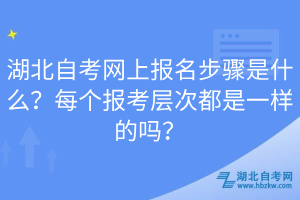 湖北自考網(wǎng)上報(bào)名步驟是什么？每個(gè)報(bào)考層次都是一樣的嗎？