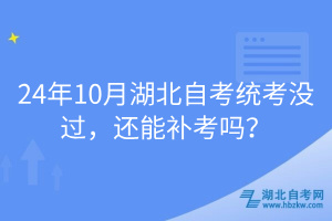 24年10月湖北自考統(tǒng)考沒過，還能補(bǔ)考嗎？