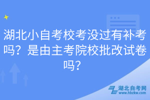 湖北小自考校考沒過有補(bǔ)考嗎？是由主考院校批改試卷嗎？