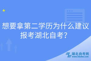 想要拿第二學(xué)歷為什么建議報考湖北自考?