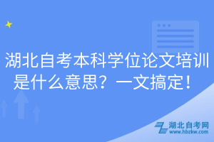 湖北自考本科學(xué)位論文培訓(xùn)是什么意思？一文搞定！