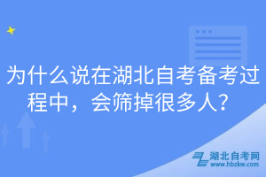 為什么說在湖北自考備考過程中，會篩掉很多人？