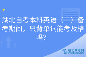 湖北自考本科英語(yǔ)（二）備考期間，只背單詞能考及格嗎？