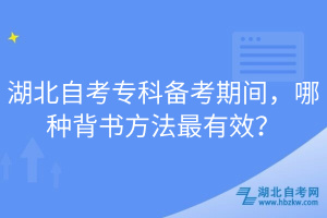 湖北自考專科備考期間，哪種背書方法最有效？