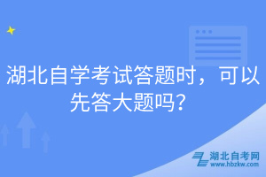 湖北自學(xué)考試答題時(shí)，可以先答大題嗎？