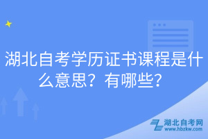湖北自考學(xué)歷證書課程是什么意思？有哪些？
