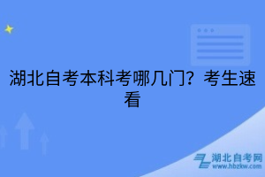 湖北自考本科考哪幾門？考生速看