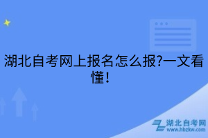 湖北自考網(wǎng)上報名怎么報?一文看懂！