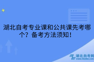 湖北自考專業(yè)課和公共課先考哪個？備考方法須知！