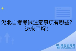 湖北自考考試注意事項有哪些？速來了解！