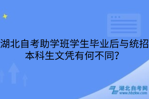 湖北自考助學(xué)班學(xué)生畢業(yè)后與統(tǒng)招本科生文憑有何不同？