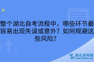 整個湖北自考流程中，哪些環(huán)節(jié)最容易出現(xiàn)失誤或意外？如何規(guī)避這些風險？