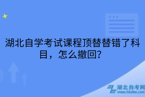 湖北自學(xué)考試課程頂替替錯了科目，怎么撤回？