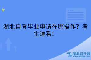 湖北自考畢業(yè)申請在哪操作？考生速看！