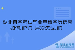 湖北自學考試畢業(yè)申請學歷信息如何填寫？層次怎么填？