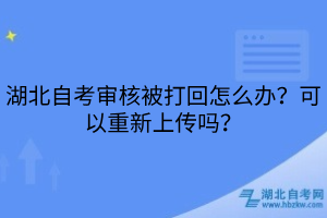 湖北自考審核被打回怎么辦？可以重新上傳嗎？