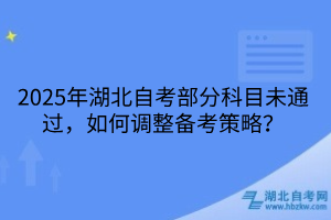 2025年湖北自考部分科目未通過，如何調(diào)整備考策略？