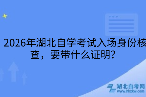 2026年湖北自學考試入場證明