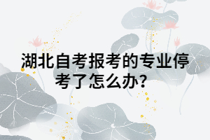 湖北自考考生報考的專業(yè)停考了怎么辦