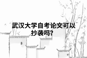 武漢大學(xué)自考論文可以抄襲嗎？