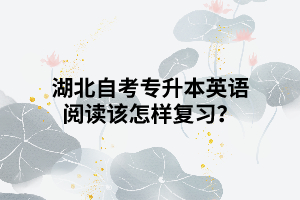 湖北自考專升本英語閱讀該怎樣復(fù)習(xí)？