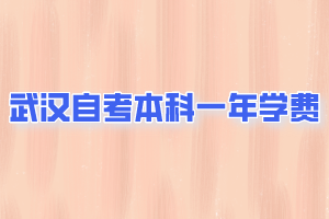 武漢自學(xué)考試本科一年學(xué)費