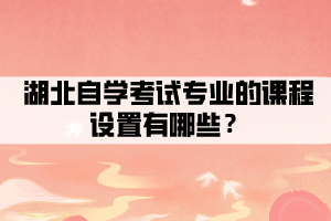 湖北自學(xué)考試專(zhuān)業(yè)的課程設(shè)置有哪些？