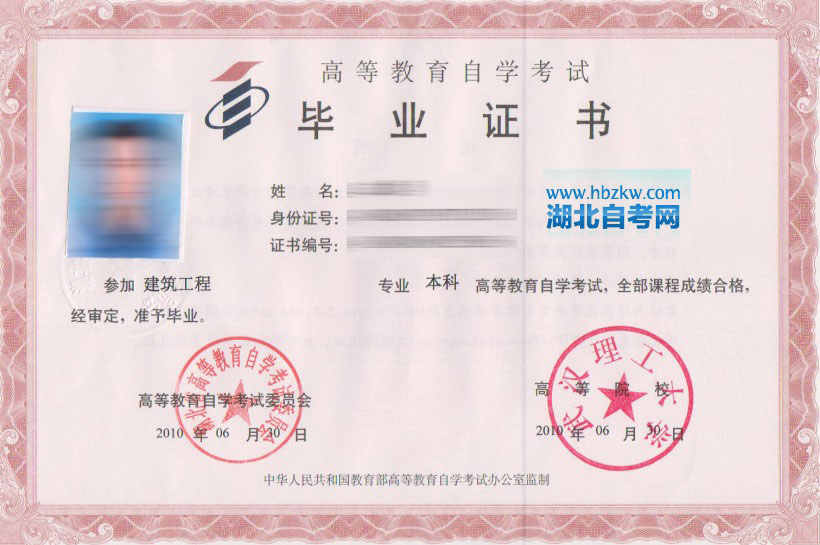 【武漢理工大學(xué)自考畢業(yè)證書】