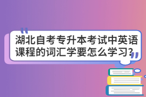 湖北自考專升本考試中英語課程的詞匯學(xué)要怎么學(xué)習(xí)？