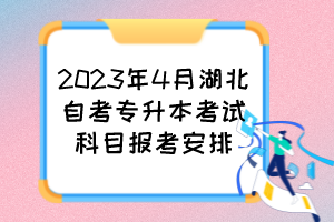 2023年4月湖北自考專升本考試科目報(bào)考安排 2023年4月湖北自考專升本考試科目報(bào)考安排
