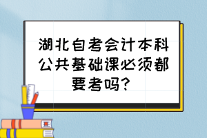 湖北自考會(huì)計(jì)本科公共基礎(chǔ)課必須都要考嗎? 湖北自考會(huì)計(jì)本科公共基礎(chǔ)課必須都要考嗎?
