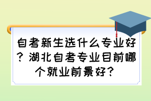 自考新生選什么專業(yè)好？湖北自考專業(yè)目前哪個就業(yè)前景好？