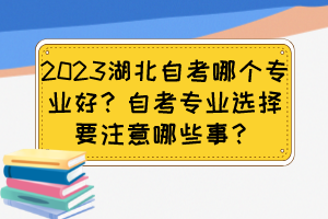2023湖北自考哪個專業(yè)好？自考專業(yè)選擇要注意哪些事？