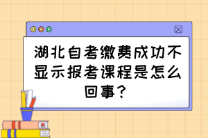 湖北自考繳費成功不顯示報考課程是怎么回事？