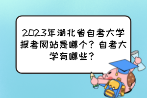 2023年湖北省自考大學(xué)報(bào)考網(wǎng)站是哪個(gè)？自考大學(xué)有哪些？