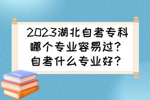 2023湖北自考專科哪個專業(yè)容易過？自考什么專業(yè)好？