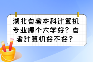湖北自考本科計(jì)算機(jī)專業(yè)哪個(gè)大學(xué)好？自考計(jì)算機(jī)好不好？